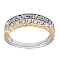 Womens 1/5 CT. Natural White Diamond 10K Gold Band