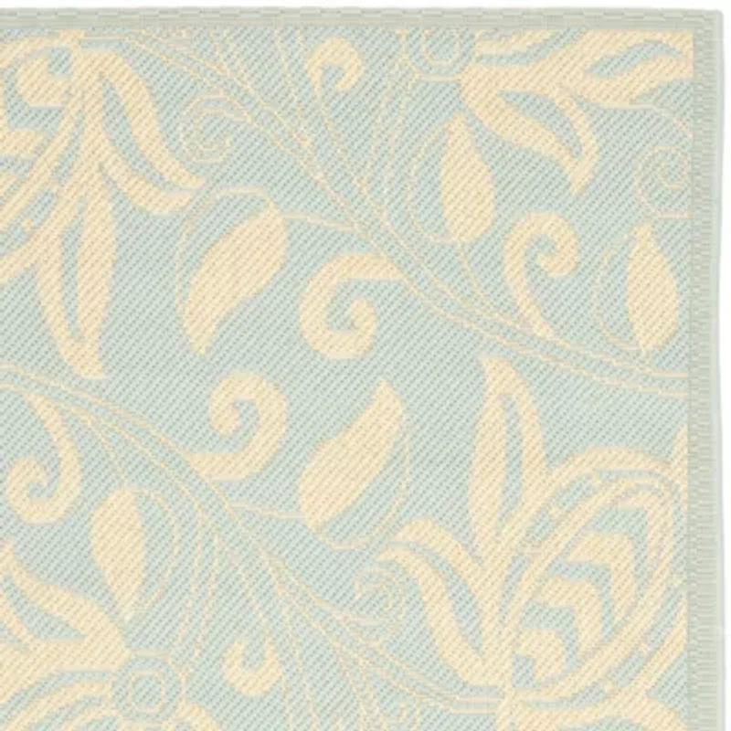Safavieh Courtyard Collection Tarek Floral Indoor/Outdoor Round Area Rug