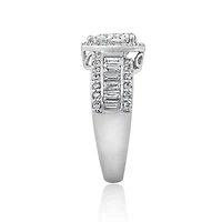 DiamonArt® Womens White Cubic Zirconia Sterling Silver Engagement Ring