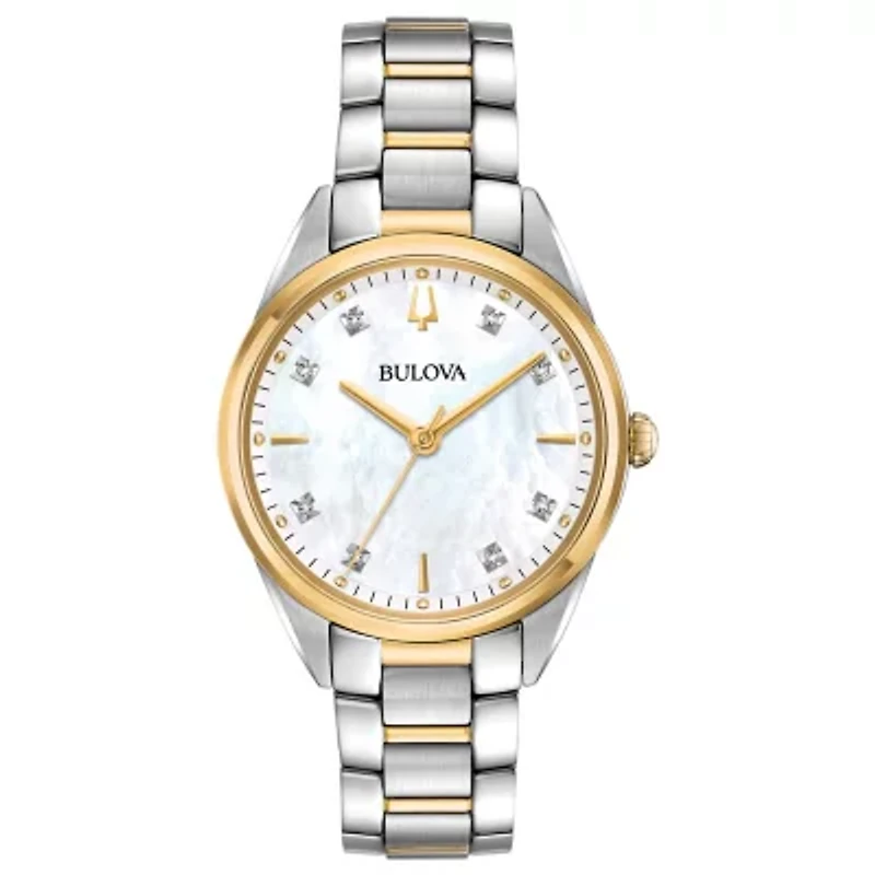 Bulova Sutton Womens Two Tone Stainless Steel Bracelet Watch 98p184