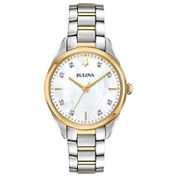 Bulova Sutton Womens Two Tone Stainless Steel Bracelet Watch 98p184