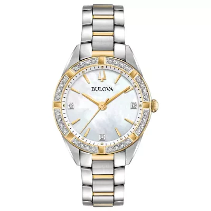 Bulova Sutton Womens Two Tone Stainless Steel Bracelet Watch 98r263