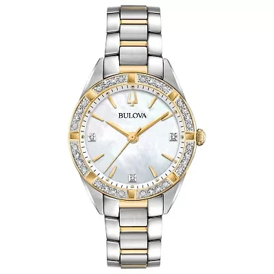 Bulova Sutton Womens Two Tone Stainless Steel Bracelet Watch 98r263