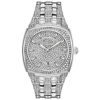Bulova Phantom Mens Silver Tone Stainless Steel Bracelet Watch 96b296