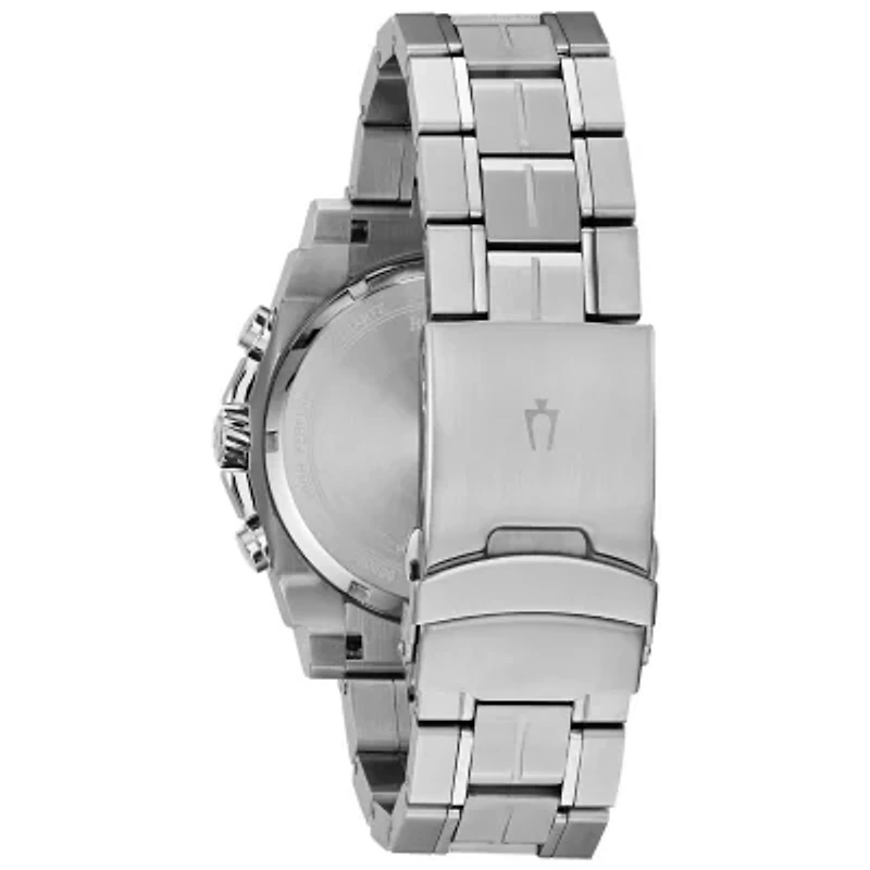 Bulova Precisionist Mens Silver Tone Stainless Steel Bracelet Watch 98b316