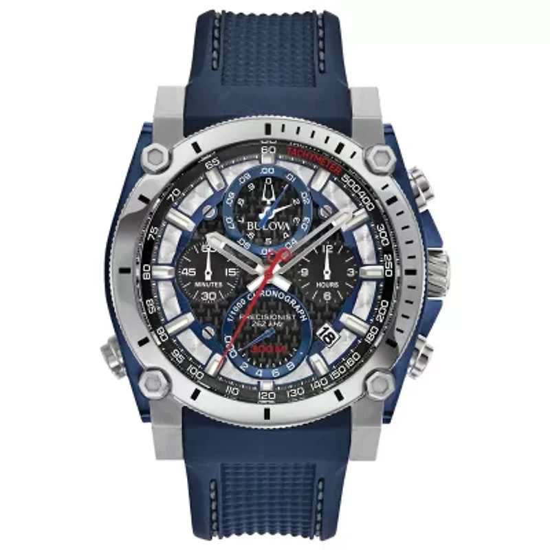 Bulova Precisionist Mens Blue Strap Watch 98b315