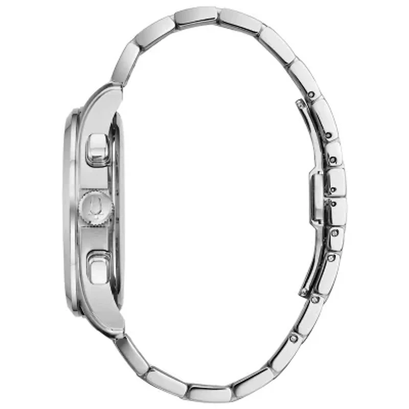 Bulova Wilton Mens Silver Tone Stainless Steel Bracelet Watch 96b288