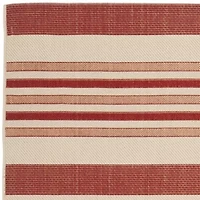 Safavieh Courtyard Collection Ercan Stripe Indoor/Outdoor Square Area Rug