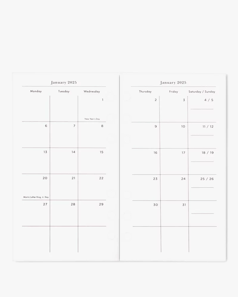 Ladybug Dot 2025 Personal Bookblock Calendar Refill