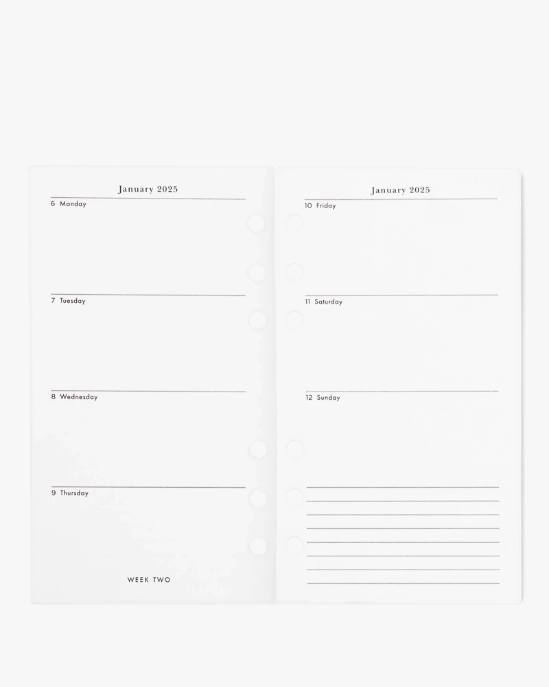 Ladybug Dot 2025 Personal Bookblock Calendar Refill