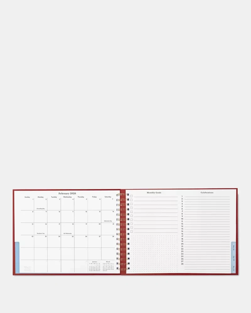 Mostly On Time 2026 12-month Horizontal Planner