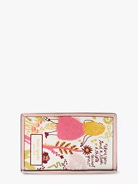 Storyteller Secret Garden Embroidered Small Slim Bifold Wallet