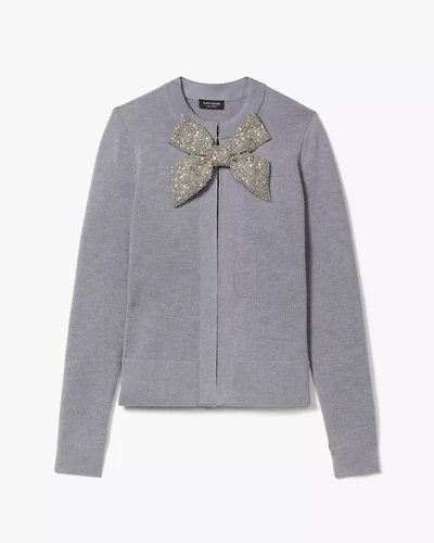 Embellished Bow-neck Cardigan