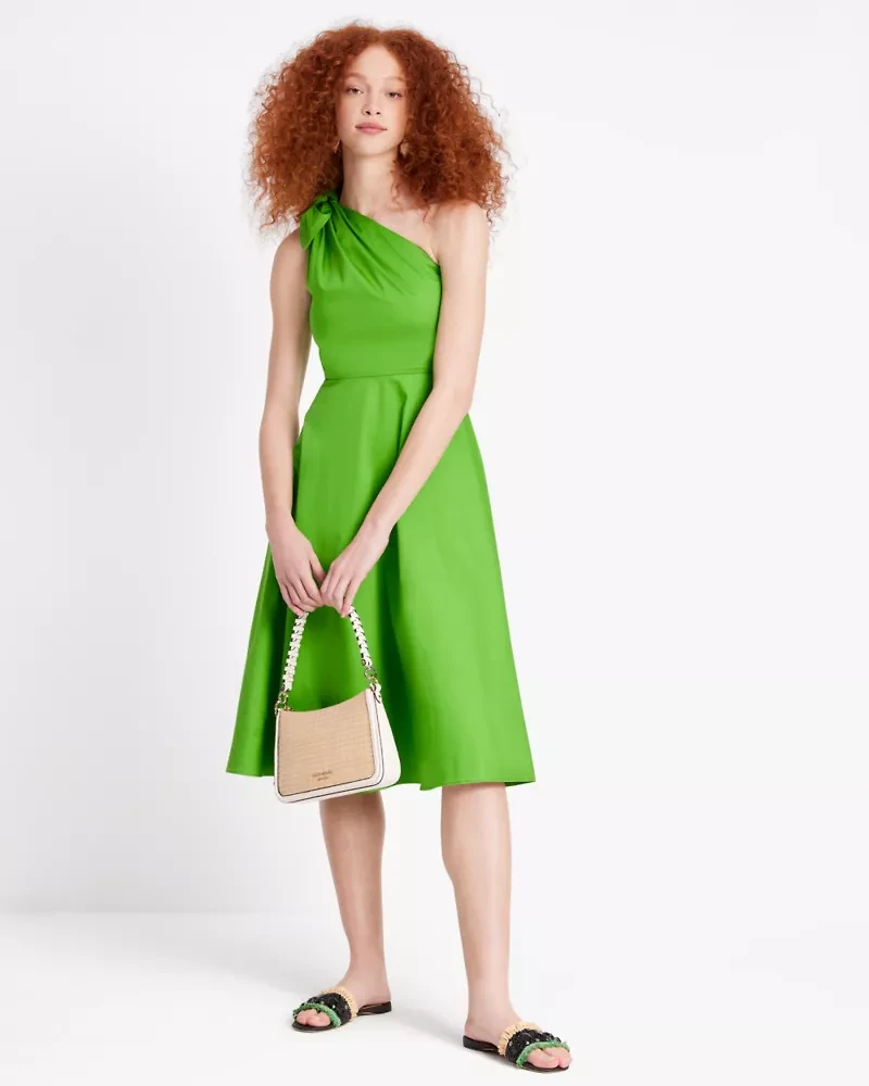 Poplin One-shoulder Sabrina Dress