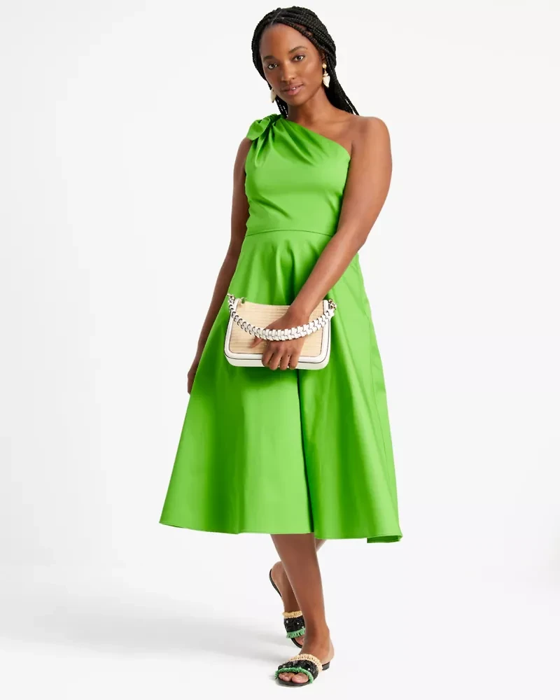 Poplin One-shoulder Sabrina Dress