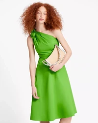 Poplin One-shoulder Sabrina Dress