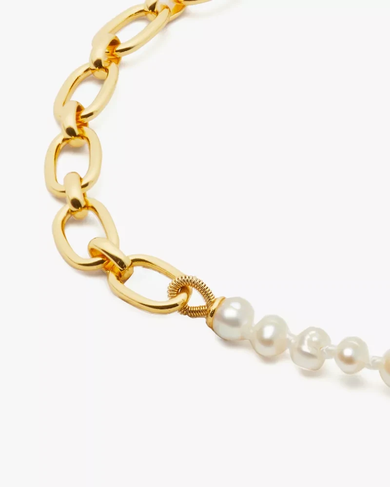 One In A Million Chain & Pearl Line Bracelet