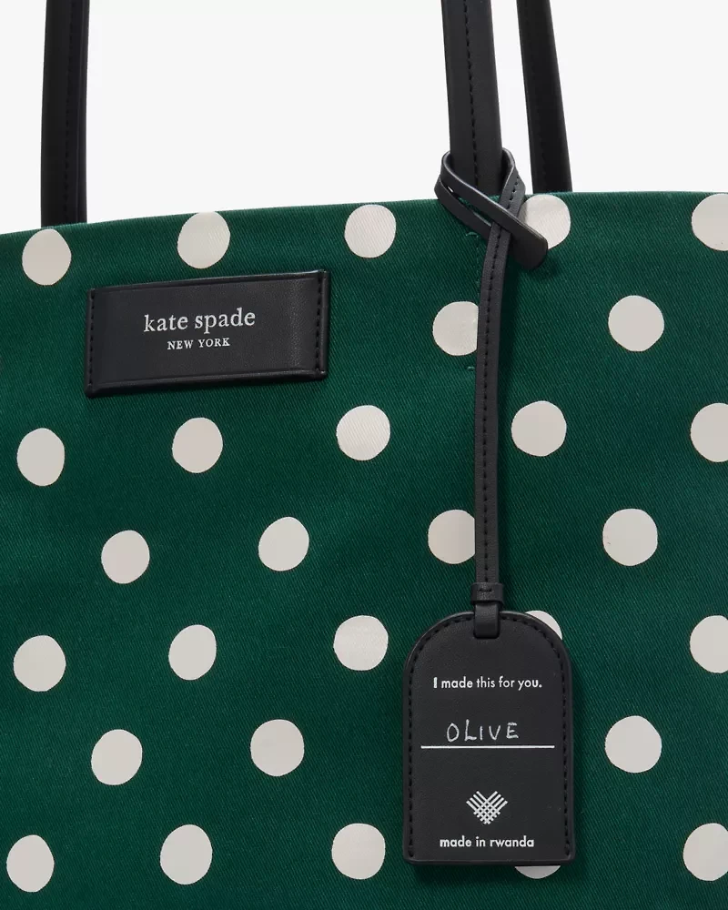 On Purpose Sunshine Dot Printed Canvas Large Tote
