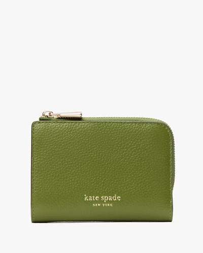 Ava Colorblocked Pebbled Leather Zip Bifold Wallet