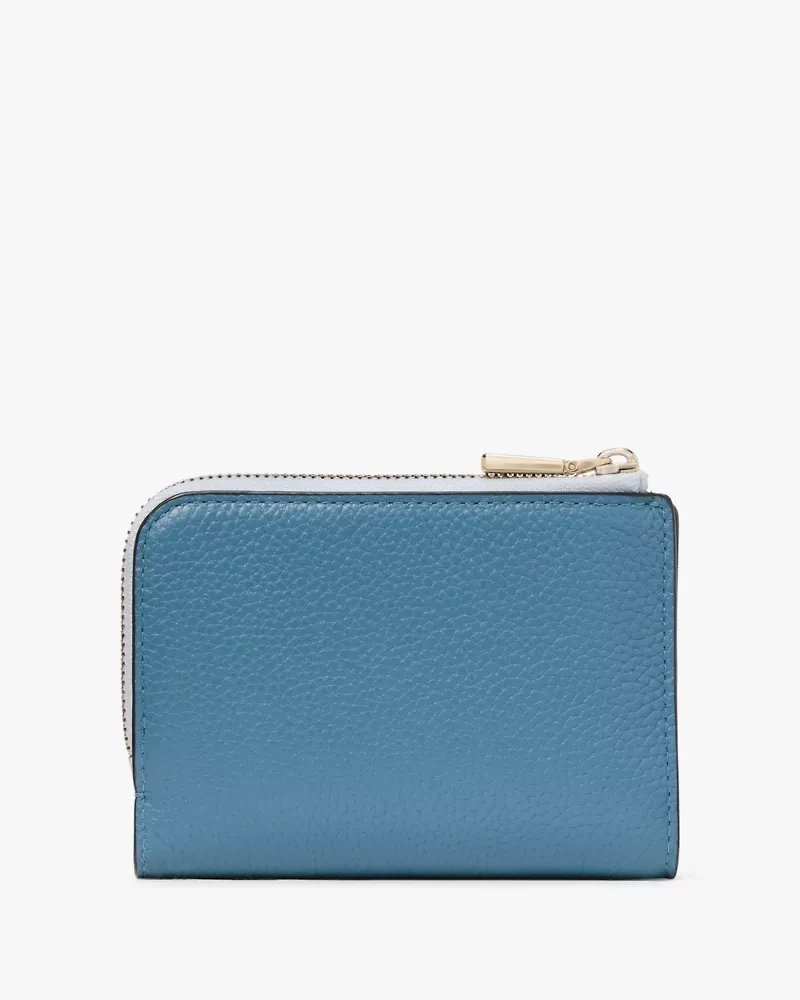 Ava Colorblocked Pebbled Leather Zip Bifold Wallet