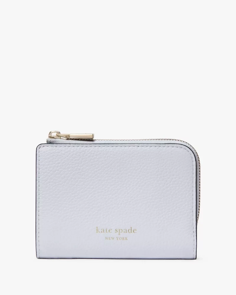 Ava Colorblocked Pebbled Leather Zip Bifold Wallet
