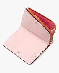 Ava Colorblocked Pebbled Leather Zip Bifold Wallet