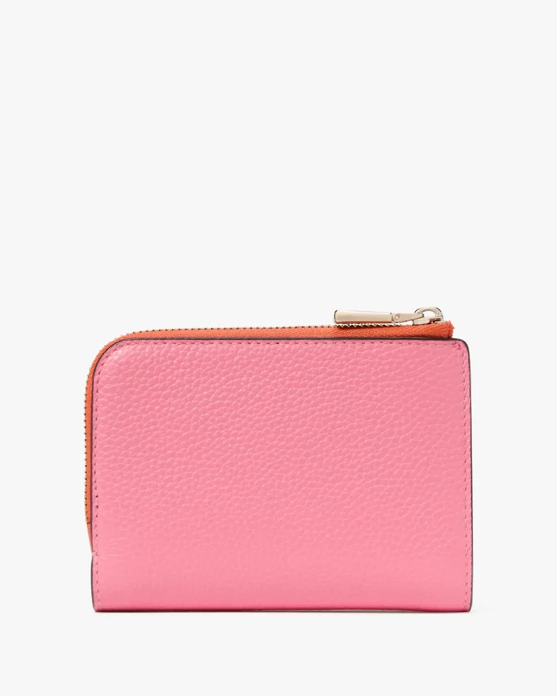 Ava Colorblocked Pebbled Leather Zip Bifold Wallet