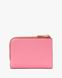 Ava Colorblocked Pebbled Leather Zip Bifold Wallet