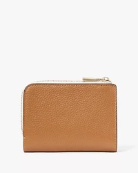 Ava Colorblocked Pebbled Leather Zip Bifold Wallet