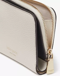 Ava Colorblocked Pebbled Leather Zip Bifold Wallet