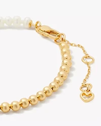 Social Butterfly Pearl And Gold Bead Bracelet