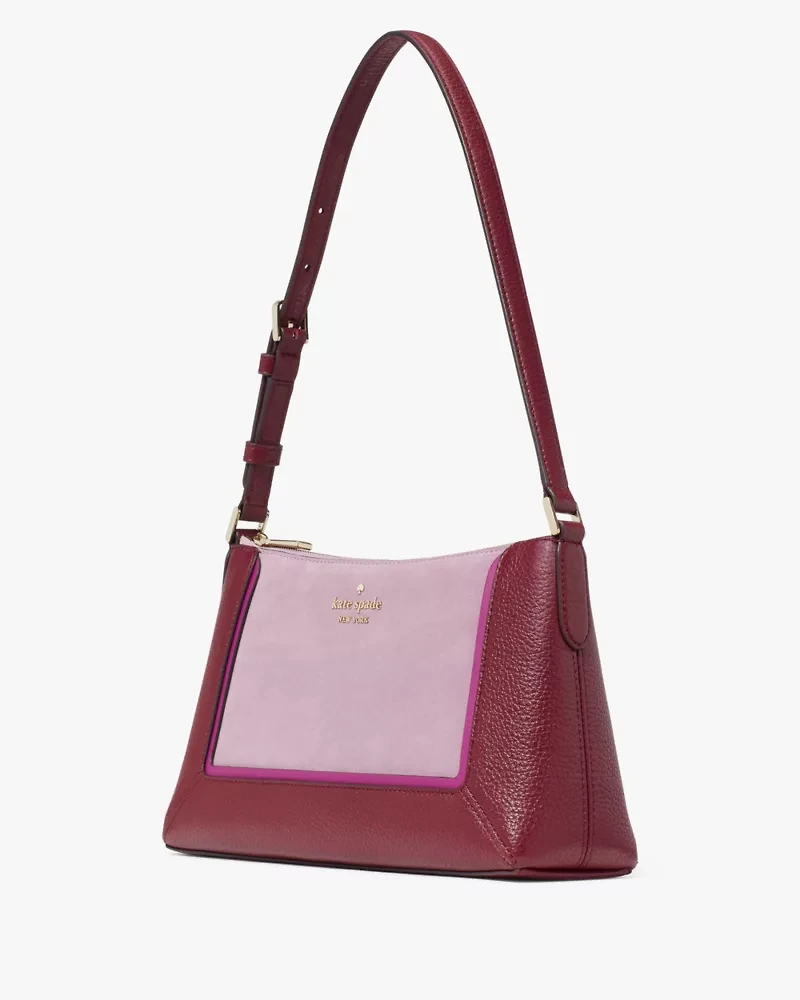 Lena Suede Colorblock Medium Shoulder Bag