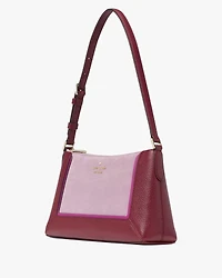 Lena Suede Colorblock Medium Shoulder Bag