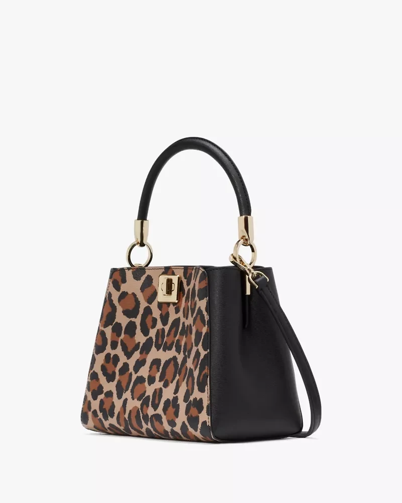 Phoebe Small Spotted Leopard Top Handle Satchel