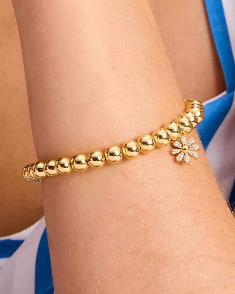 Rainbow Joy Flower Charm Stretch Bracelet