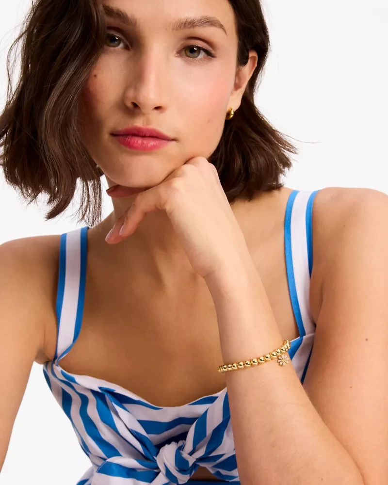 Rainbow Joy Flower Charm Stretch Bracelet