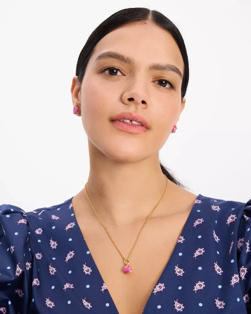 Pop Of Joy Spade Flower Pendant