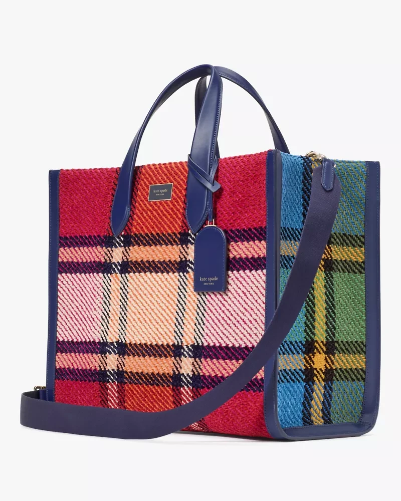 Manhattan Grand Plaid Tweed Large Tote