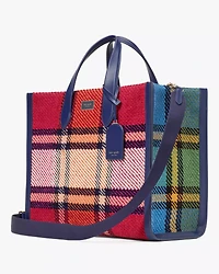 Manhattan Grand Plaid Tweed Large Tote