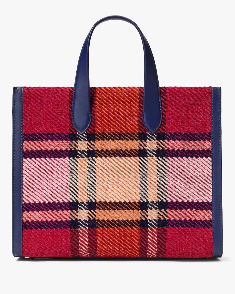 Manhattan Grand Plaid Tweed Large Tote