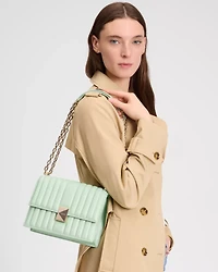 Deco Quilted Chain Shoulder Bag