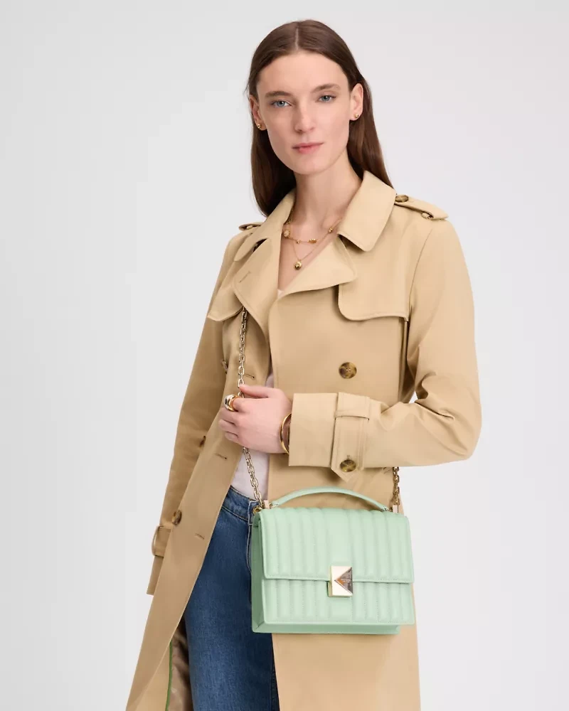 Deco Quilted Chain Shoulder Bag