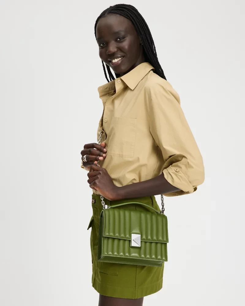 Deco Quilted Chain Shoulder Bag