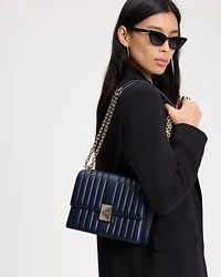 Deco Quilted Chain Shoulder Bag