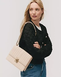 Deco Quilted Chain Shoulder Bag
