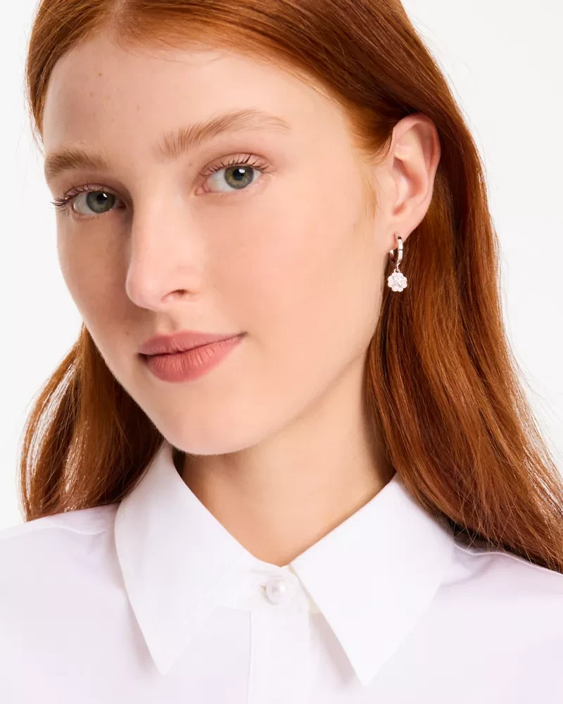 Heritage Bloom Huggie Drop Earrings