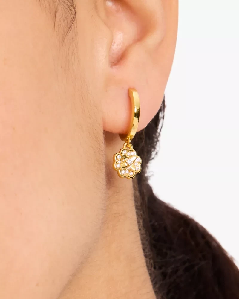 Heritage Bloom Huggie Drop Earrings