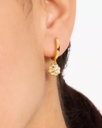 Heritage Bloom Huggie Drop Earrings