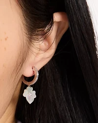 Precious Pansy Pavé Drop Huggies