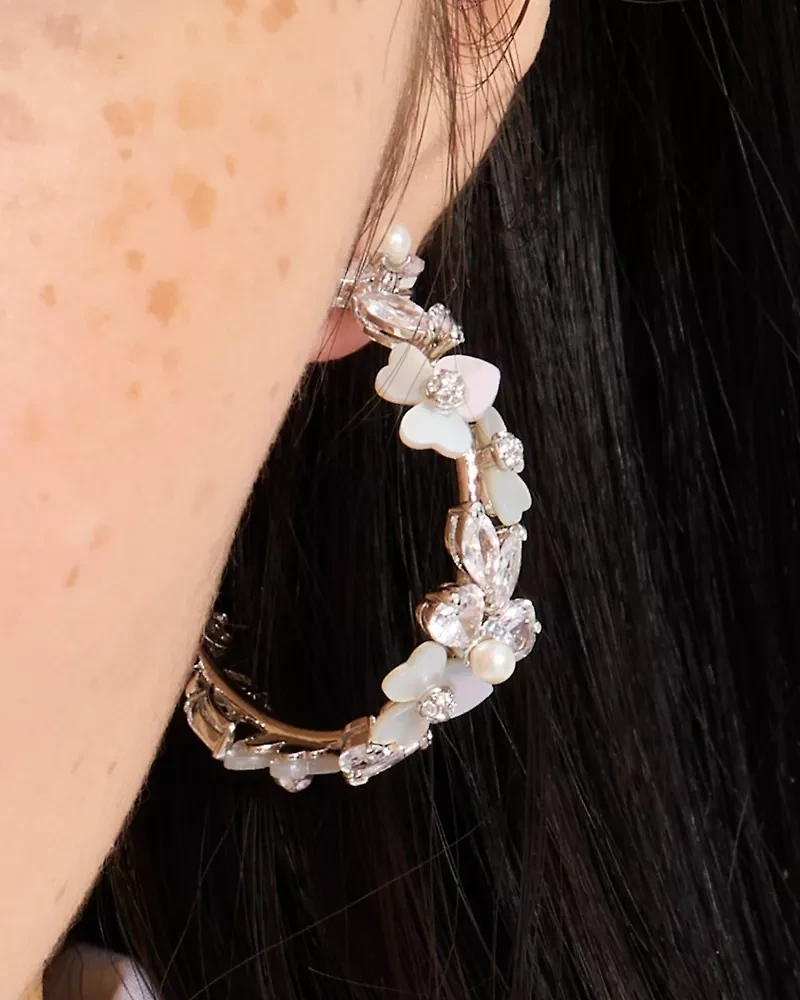 Precious Pansy Hoops